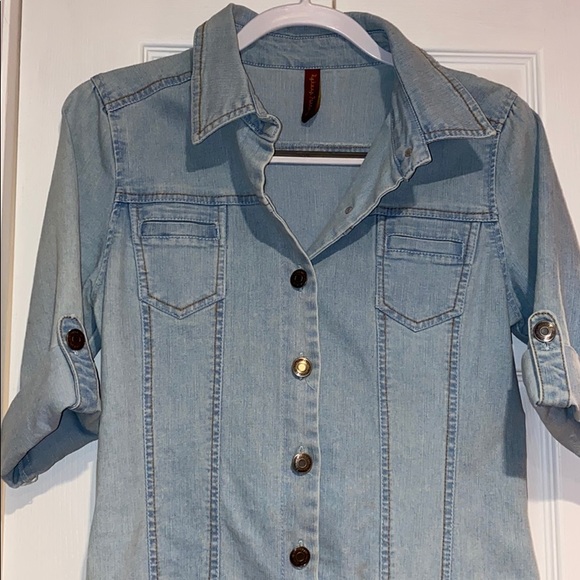 Denim Mini Dress - Picture 2 of 10
